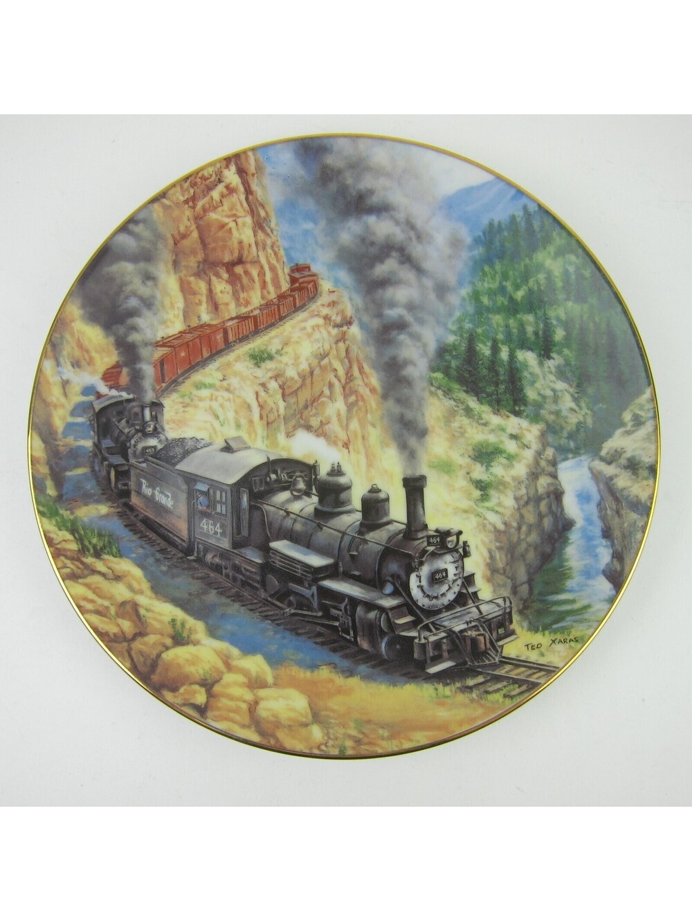 Collectible Plate Train Locomotive Above the Canyon Ted Xaras 8-inch Vintage